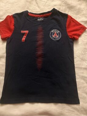 Paris Graphic Short Sleeve Tee in Navy and Red for Kids
